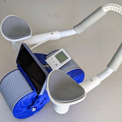 Ab Roller Wheel Workout Abdominal Fitness Wheel for Core Muscles Training Automatic Rebound Ab Roller with Timer