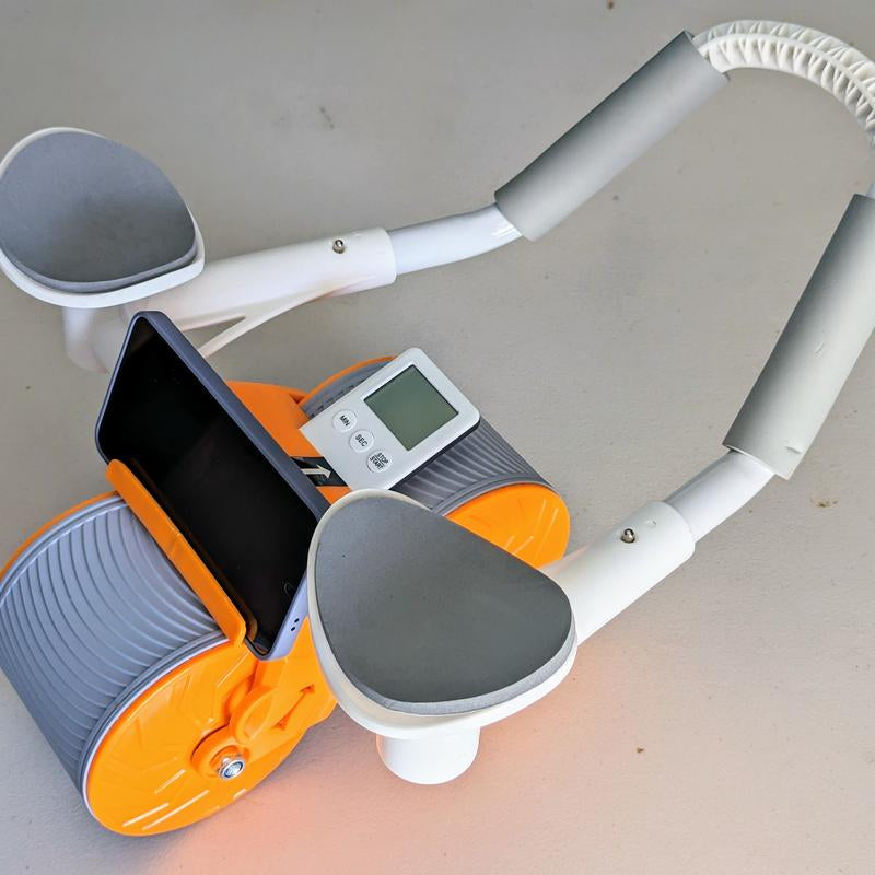 Ab Roller Wheel Workout Abdominal Fitness Wheel for Core Muscles Training Automatic Rebound Ab Roller with Timer