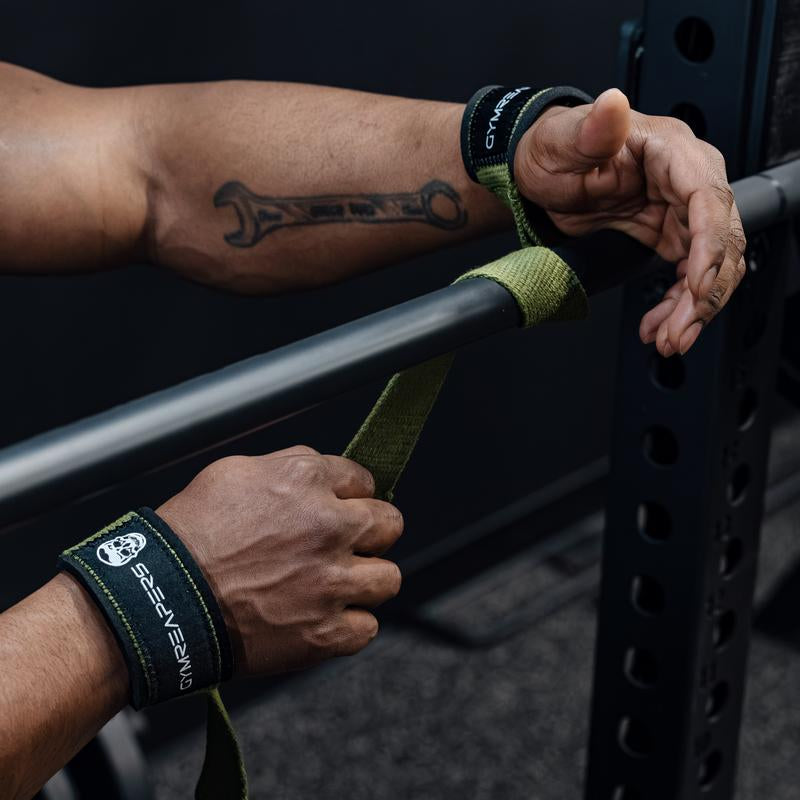 Gymreapers Lifting Straps for Weightlifting Bodybuilding Powerlifting & Strength Training - Premium Padded Neoprene Deadlift Straps with 18" Cotton for Pull-Ups Rows Shrugs Heavy Lifts & Gym Workouts - Grip Support & Wrist Protection Set of 2