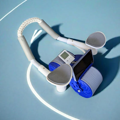 Ab Roller Wheel Workout Abdominal Fitness Wheel for Core Muscles Training Automatic Rebound Ab Roller with Timer