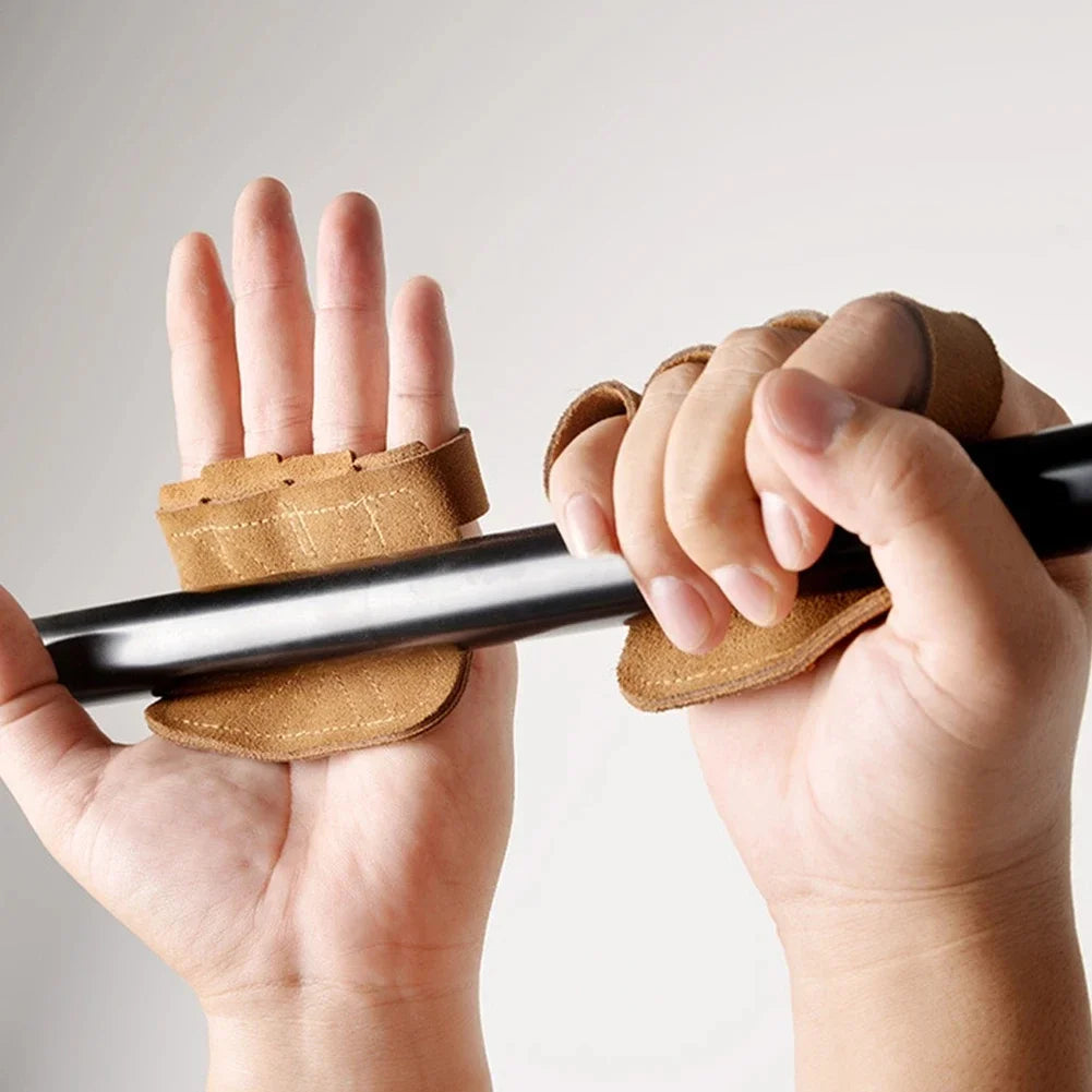 Leather Weight Lifting Training Gloves Palm Protection Women and Men