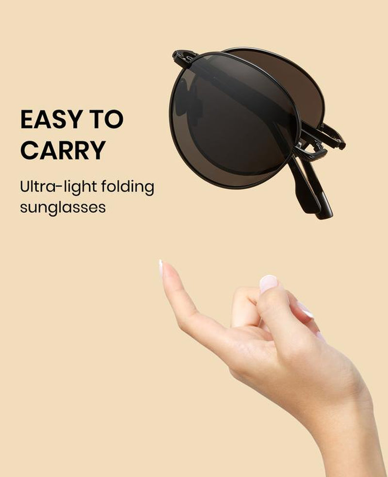 Outdoor Polarized Folding Sunglasses for Men and Women - Ultra-Light, Stylish Cat Eye Design with Polarized Lenses - Perfect for Sun Protection and Outdoor Activities!