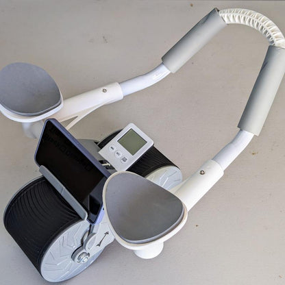 Ab Roller Wheel Workout Abdominal Fitness Wheel for Core Muscles Training Automatic Rebound Ab Roller with Timer