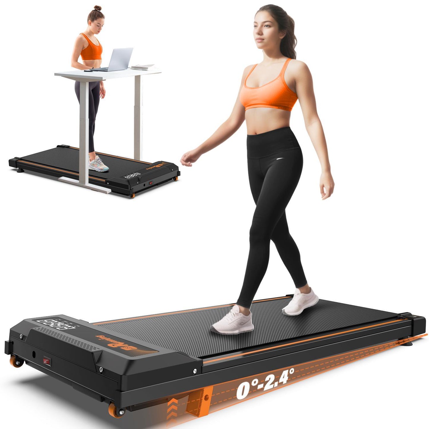 Treadmill With Remote Control, Easy-to-move Wheels, Display Screen, Three-level Incline, Suitable For Indoor Exercise And Aerobic Exercise