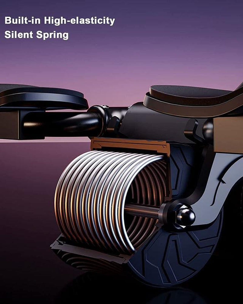 Ab Roller Wheel Workout Abdominal Fitness Wheel for Core Muscles Training Automatic Rebound Ab Roller with Timer