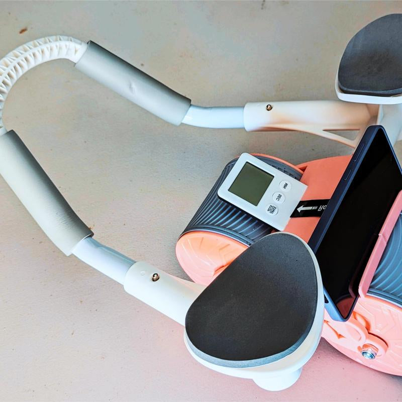 Ab Roller Wheel Workout Abdominal Fitness Wheel for Core Muscles Training Automatic Rebound Ab Roller with Timer